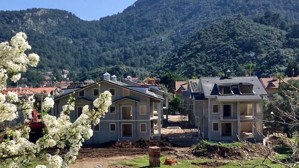 This is taken from back road overlooking villas opposite Fidan Apartments
