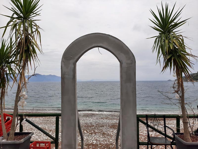 .. with imposing new beach arch